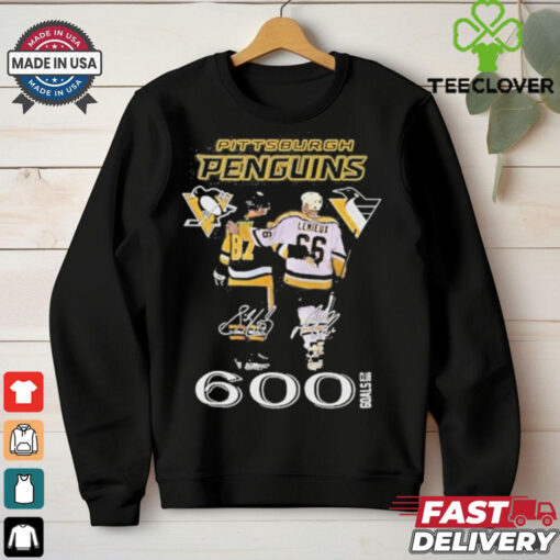 Pittsburgh Penguins Mario Lemieux x Sidney Crosby Signature 2024 2D T shirt