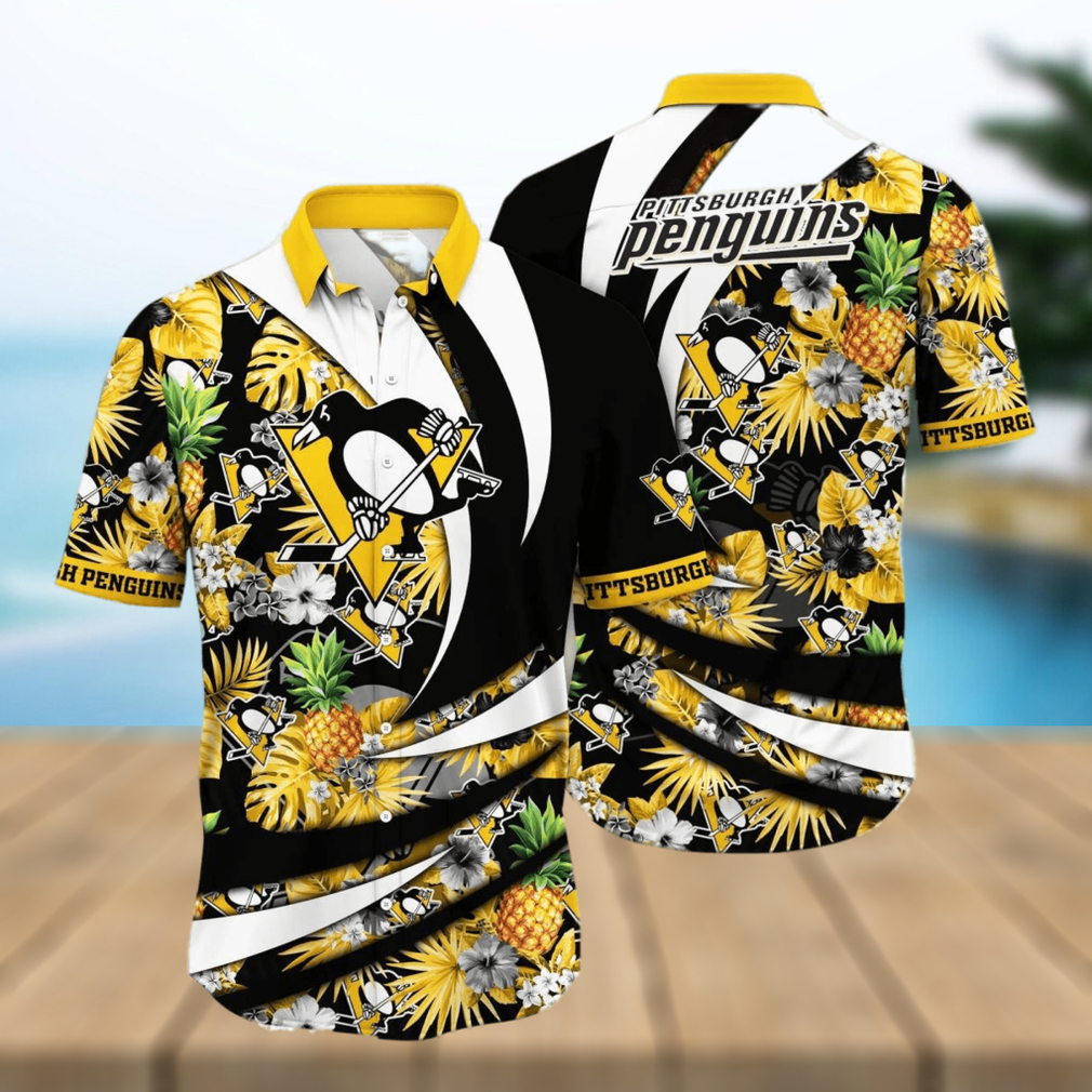 Pittsburgh Penguins NHL Flower Hawaiian Shirt Pittsburgh Penguins NHL Flower Hawaiian Shirt