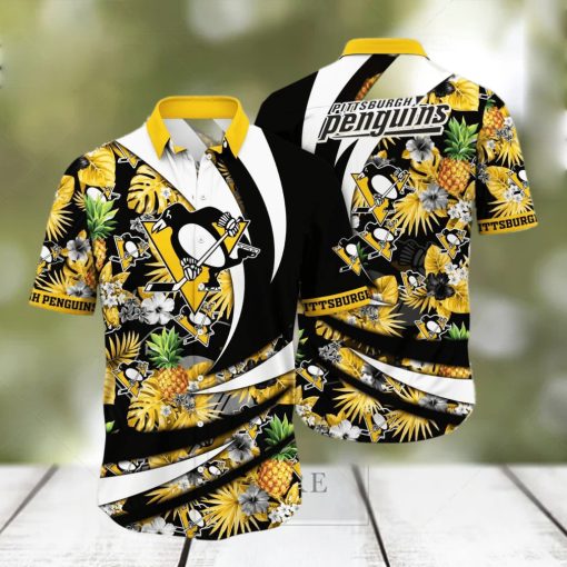 Pittsburgh Penguins NHL Flower Hawaiian Shirt