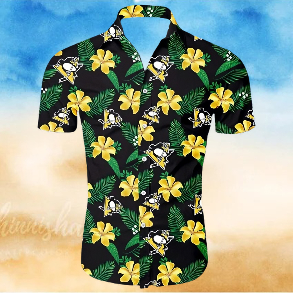 Pittsburgh Penguins NHL Hawaiian Shirt Tropical Flower