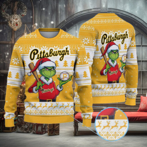 Pittsburgh Pirates Funny Grinch Christmas Sweater