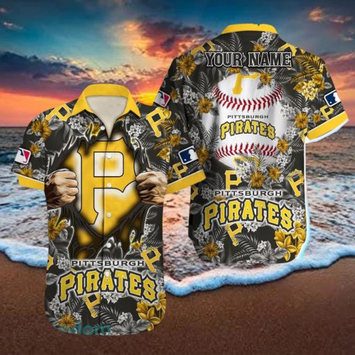 Pittsburgh Pirates MLB All Over printed 3D Beach Lover Gift Aloha Hawaiian Shirt Custom Name