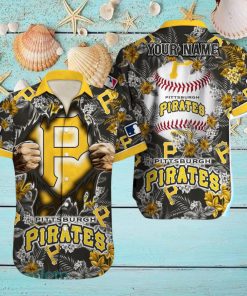 Pittsburgh Pirates MLB All Over printed 3D Beach Lover Gift Aloha Hawaiian Shirt Custom Name