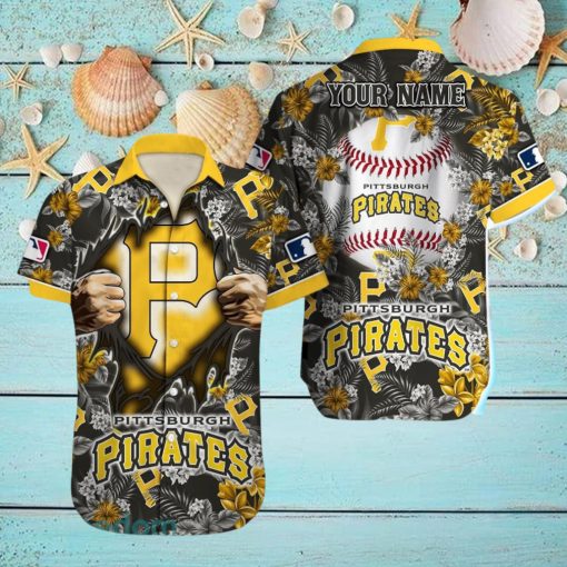 Pittsburgh Pirates MLB All Over printed 3D Beach Lover Gift Aloha Hawaiian Shirt Custom Name