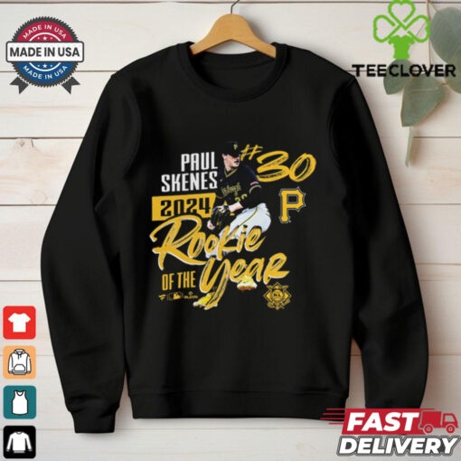 Pittsburgh Pirates Paul Skenes Black 2024 National League Rookie Of The Year T Shirt