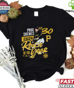 Pittsburgh Pirates Paul Skenes Black 2024 National League Rookie Of The Year T Shirt