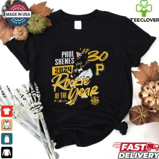 Pittsburgh Pirates Paul Skenes Black 2024 National League Rookie Of The Year T Shirt