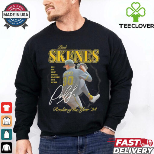 Pittsburgh Pirates Paul Skenes Rookie of the Year 2024 signature shirt