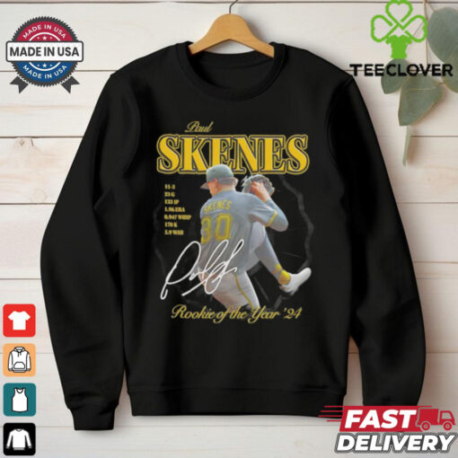 Pittsburgh Pirates Paul Skenes Rookie of the Year 2024 signature shirt