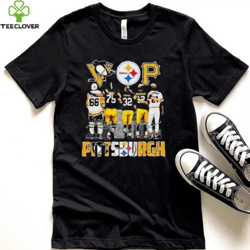 Pittsburgh Sports Teams Lemieux Greene Harris Bradshaw And Clemente Signatures Shirt