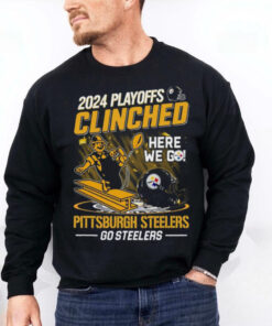 Pittsburgh Steelers 2024 Playoffs Clinched Here We Go T Shirt