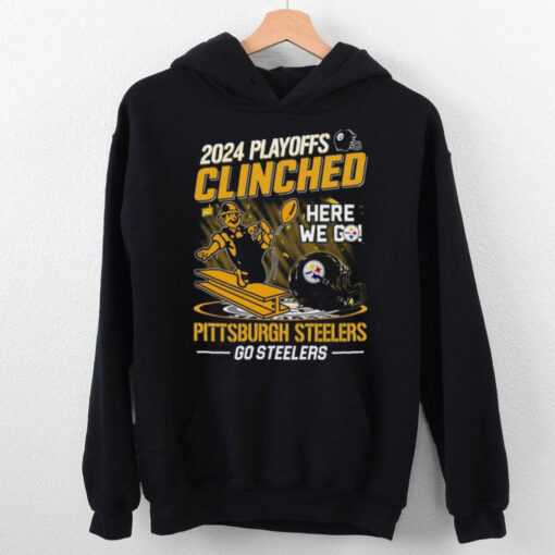 Pittsburgh Steelers 2024 Playoffs Clinched Here We Go T Shirt