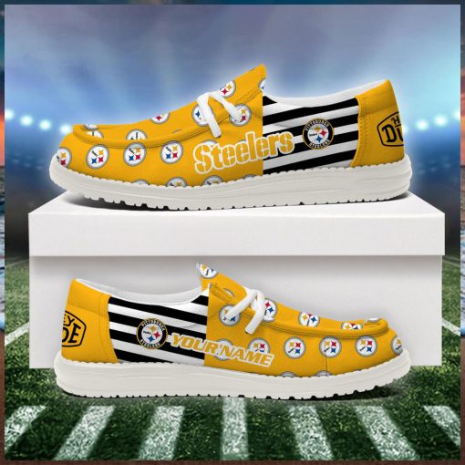 Pittsburgh Steelers 2024 Version Personalized Hey Dude Shoes