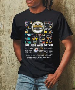 Pittsburgh Steelers 90 Seasons Forever Not Just When We Win Signatures Thank You For The Memories Shirt