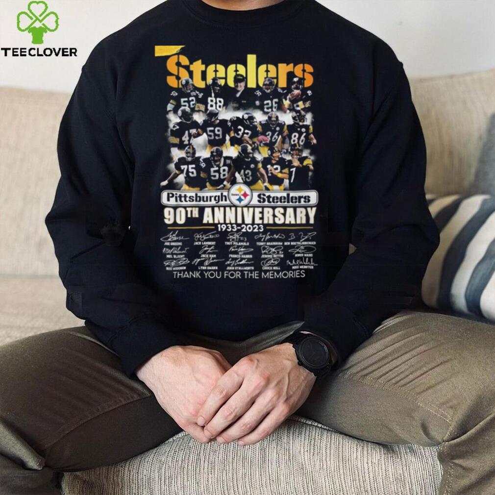 Pittsburgh Steelers 90th Anniversary 1933 - 2023 Thank You For The Memories  T-Shirt - Peanutstee