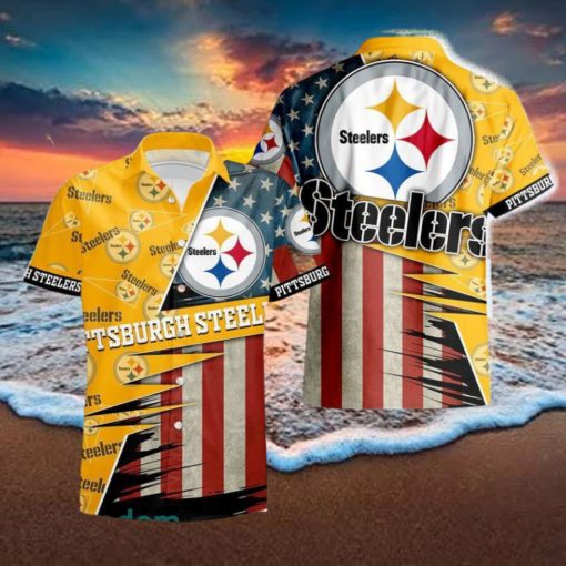 Pittsburgh Steelers American 3D All Over Print Flag Hawaiian Shirt For Men And Women Gift Beach Holiday