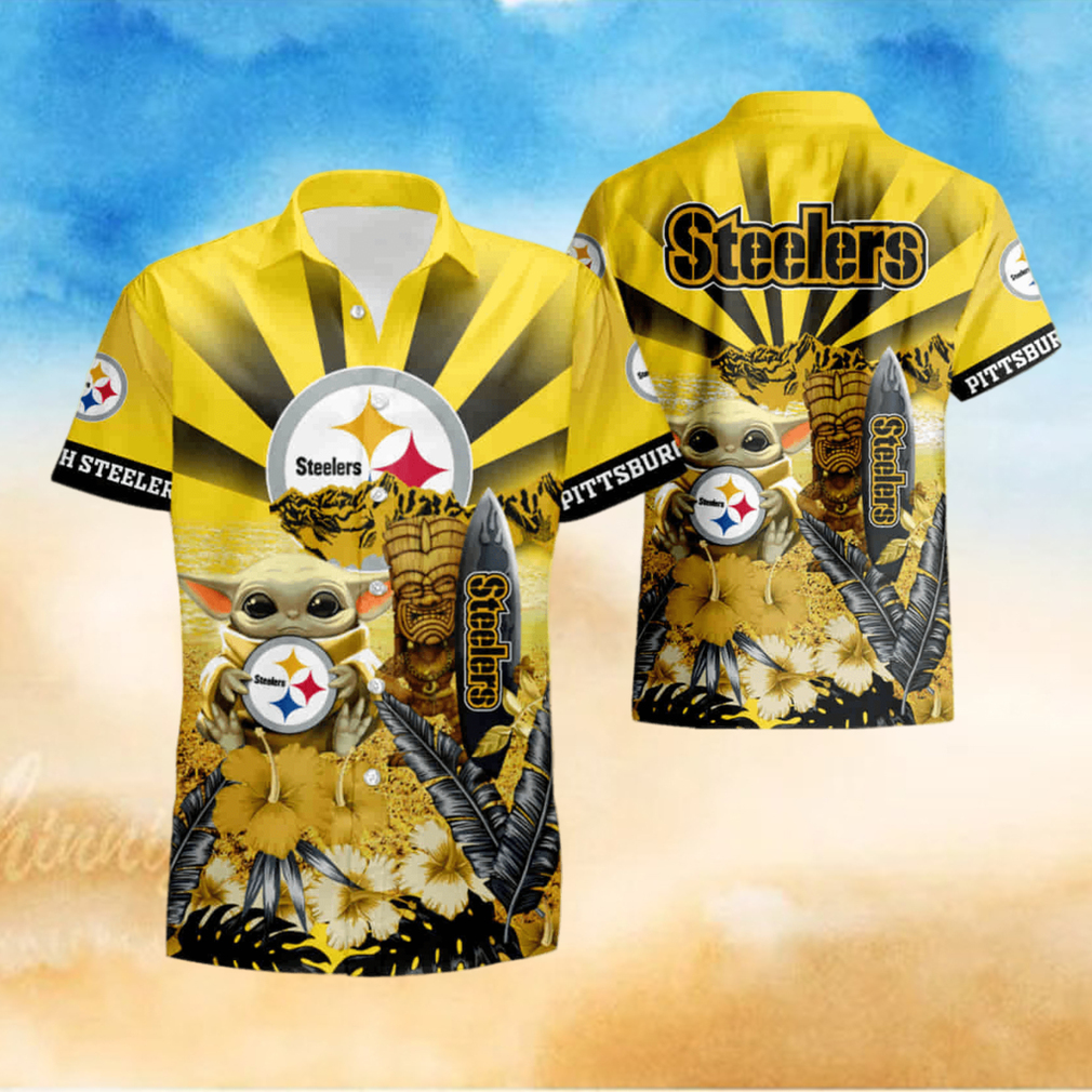 Pittsburgh Steelers Baby Yoda Hawaiian Shirt summer shirt Pittsburgh Steelers Baby Yoda Hawaiian Shirt summer shirt
