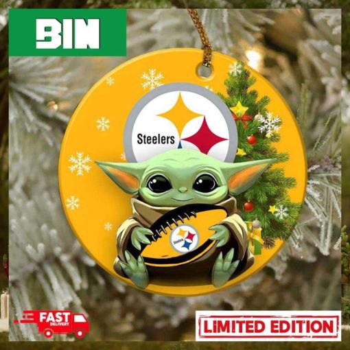 Pittsburgh Steelers Baby Yoda NFL Christmas 2023 Christmas Tree Decorations Ornament_88754556 1 768x768