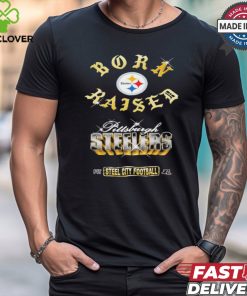 Pittsburgh Steelers Born x Raised Black Chrome Rocker Shirt