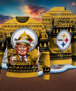 Pittsburgh Steelers Christmas Donald Trump Knitted Sweater