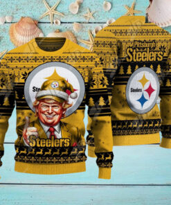 Pittsburgh Steelers Christmas Donald Trump Knitted Sweater