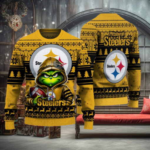 Pittsburgh Steelers Christmas Grinch Knitted Sweater