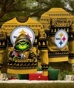 Pittsburgh Steelers Christmas Grinch Knitted Sweater