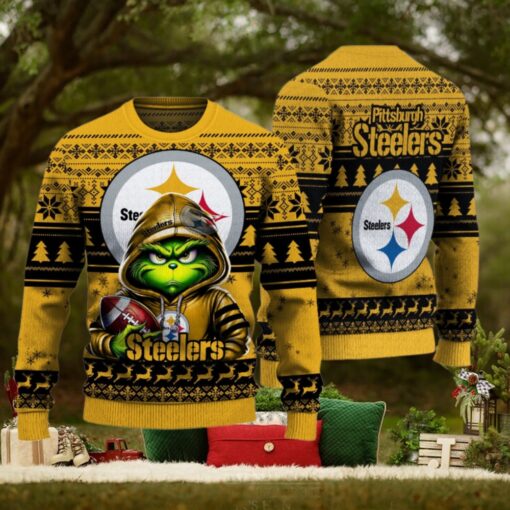 Pittsburgh Steelers Christmas Grinch Knitted Sweater