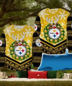 Pittsburgh Steelers Christmas Reindeer Cider New 3D Sweater For Fans Gift Christmas