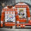 Pittsburgh Steelers Fans Logo Snowflake Pattern Ugly Christmas Sweater Orange