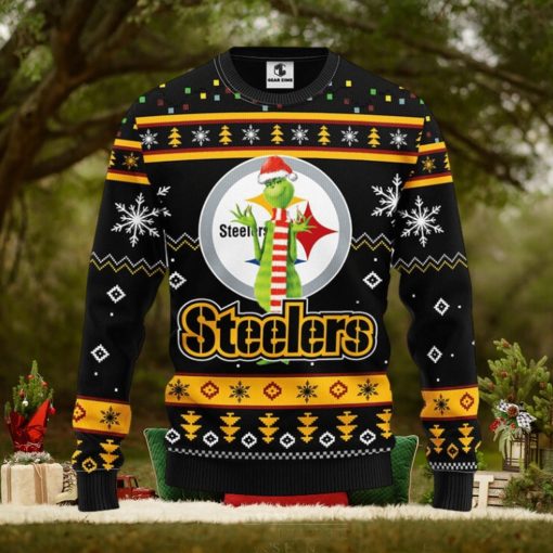Pittsburgh Steelers Funny Grinch Christmas Ugly Sweater