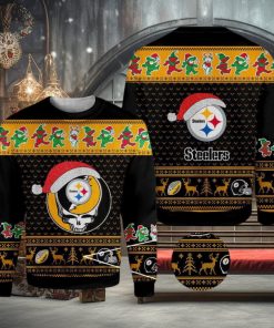 Pittsburgh Steelers Grateful Dead SKull And Bears Ugly Christmas Sweater