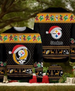 Pittsburgh Steelers Grateful Dead SKull And Bears Ugly Christmas Sweater