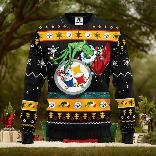 Pittsburgh Steelers Grinch Christmas Ugly Sweater