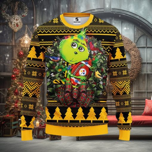 Pittsburgh Steelers Grinch Hug Christmas Ugly Sweater