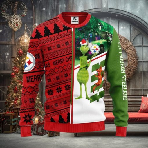 Pittsburgh Steelers Grinch & Scooby Doo Xmas Ugly Christmas Sweater Best Christmas Gift Ideas