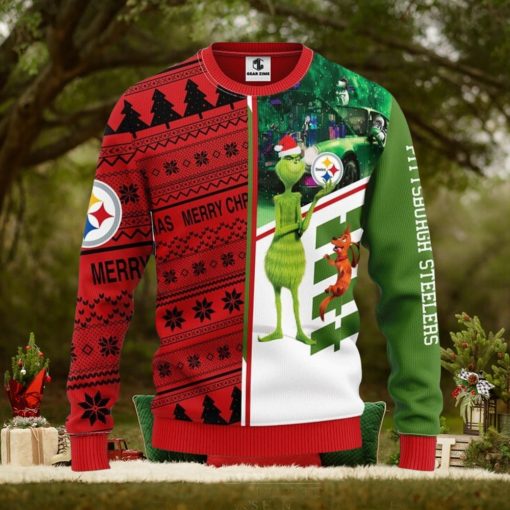 Pittsburgh Steelers Grinch & Scooby Doo Xmas Ugly Christmas Sweater Best Christmas Gift Ideas