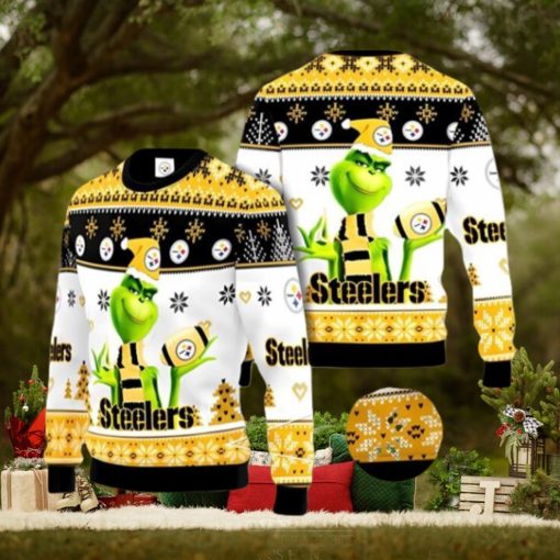Pittsburgh Steelers Grinch Ugly Christmas Sweater Xmas 3D Printed Christmas Sweater Gift
