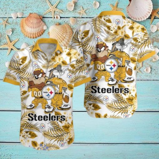 Pittsburgh Steelers Hawaiian Shirt Taz and Bugs For NFL Team