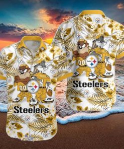Pittsburgh Steelers Hawaiian Shirt Taz and Bugs For NFL Team