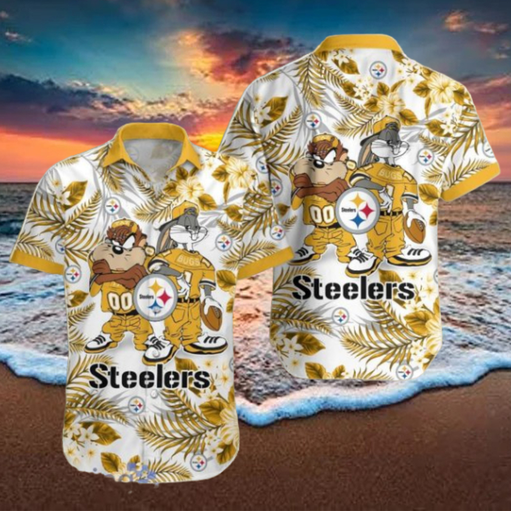 Pittsburgh Steelers Hawaiian Shirt Taz and Bugs For NFL Team Pittsburgh Steelers Hawaiian Shirt Taz and Bugs For NFL Team