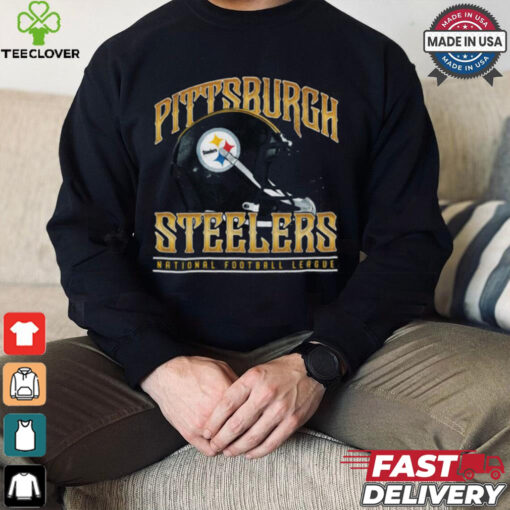 Pittsburgh Steelers Helmet Garment Dyed Heavyweight T Shirt