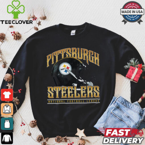 Pittsburgh Steelers Helmet Garment Dyed Heavyweight T Shirt
