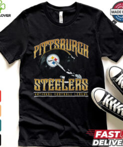 Pittsburgh Steelers Helmet Garment Dyed Heavyweight T Shirt