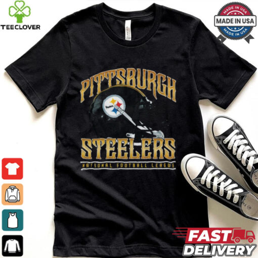 Pittsburgh Steelers Helmet Garment Dyed Heavyweight T Shirt