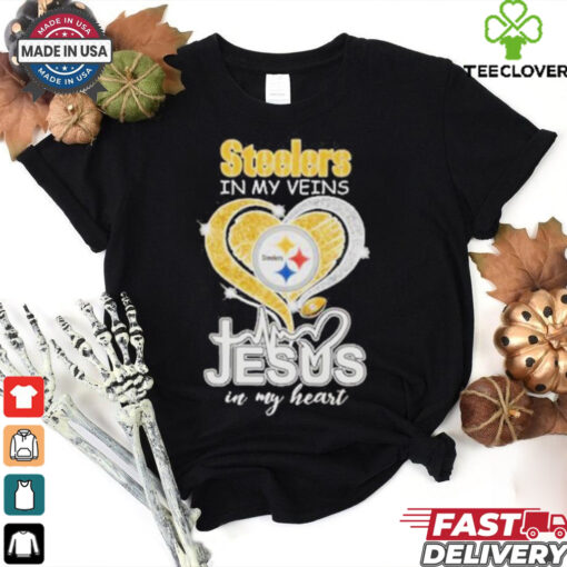 Pittsburgh Steelers In My Veins Jesus In My Heart New T Shirt