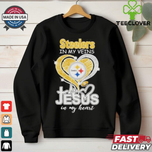 Pittsburgh Steelers In My Veins Jesus In My Heart New T Shirt