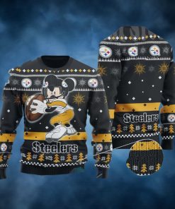 Pittsburgh Steelers Mickey Mouse All Over Print Ugly Christmas Sweater