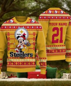 Pittsburgh Steelers Mickey Mouse Santa Ugly Christmas Sweater