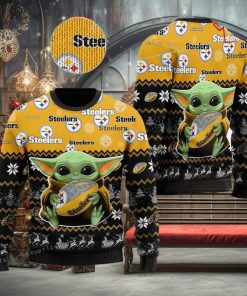 Pittsburgh Steelers NFL Baby Yoda Ugly Sweater Christmas Party